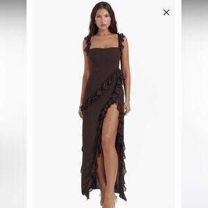 HOUSE OF CB Ariela Ruffle Side Slit Dress